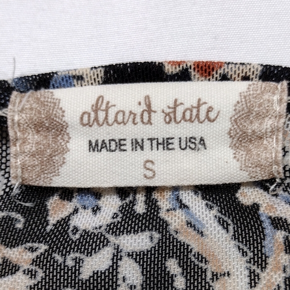 SOLD Altar'd State Floral Patchwork Mesh Top Women's S Multicolor Artsy - Picture 7 of 8